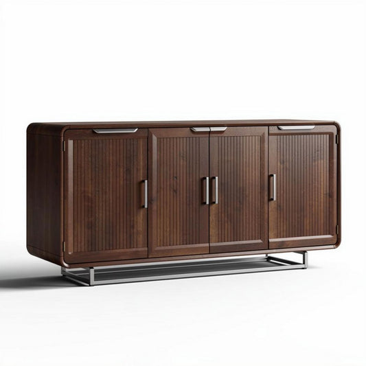 Szafka RTV z drewna w kolorze ciemnego orzecha 150 x 40 x 75cm